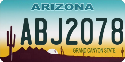 AZ license plate ABJ2078