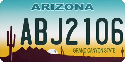 AZ license plate ABJ2106