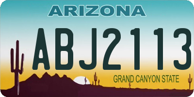 AZ license plate ABJ2113