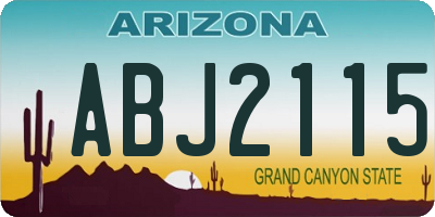 AZ license plate ABJ2115