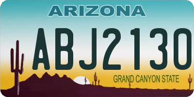 AZ license plate ABJ2130