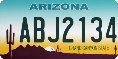 AZ license plate ABJ2134