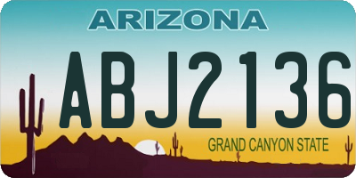 AZ license plate ABJ2136
