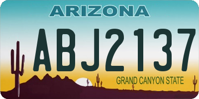 AZ license plate ABJ2137