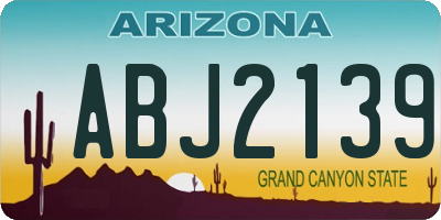 AZ license plate ABJ2139