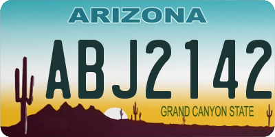 AZ license plate ABJ2142