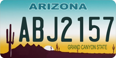 AZ license plate ABJ2157