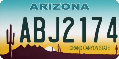 AZ license plate ABJ2174