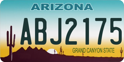 AZ license plate ABJ2175