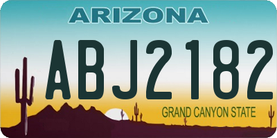 AZ license plate ABJ2182