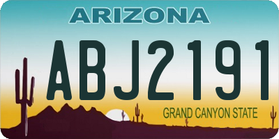 AZ license plate ABJ2191