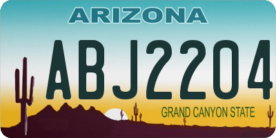 AZ license plate ABJ2204