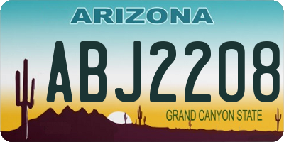 AZ license plate ABJ2208