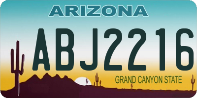 AZ license plate ABJ2216