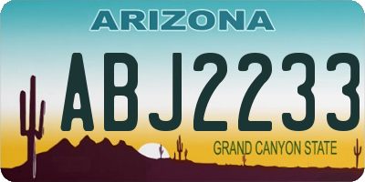 AZ license plate ABJ2233