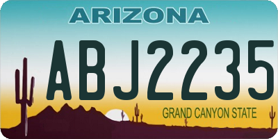 AZ license plate ABJ2235
