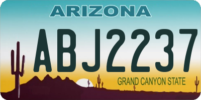 AZ license plate ABJ2237