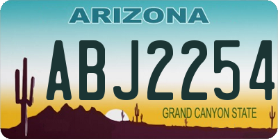 AZ license plate ABJ2254