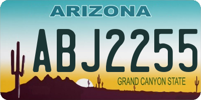 AZ license plate ABJ2255