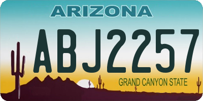 AZ license plate ABJ2257