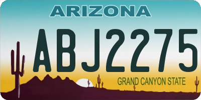 AZ license plate ABJ2275