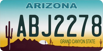 AZ license plate ABJ2278