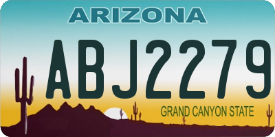 AZ license plate ABJ2279