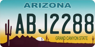 AZ license plate ABJ2288