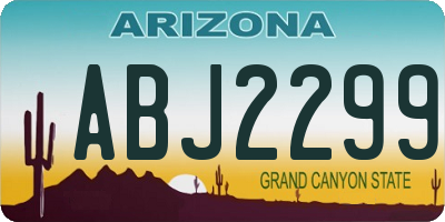 AZ license plate ABJ2299