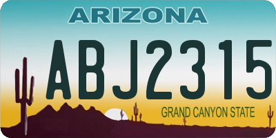 AZ license plate ABJ2315