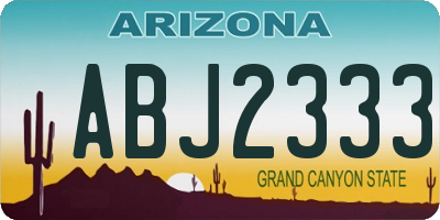 AZ license plate ABJ2333