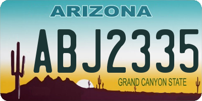 AZ license plate ABJ2335