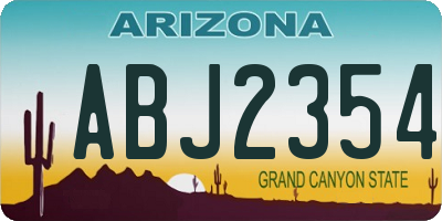 AZ license plate ABJ2354