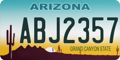AZ license plate ABJ2357