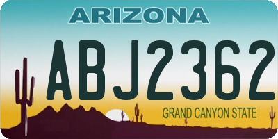 AZ license plate ABJ2362
