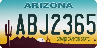 AZ license plate ABJ2365