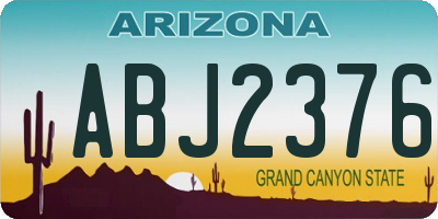 AZ license plate ABJ2376