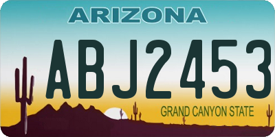 AZ license plate ABJ2453
