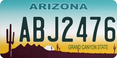 AZ license plate ABJ2476