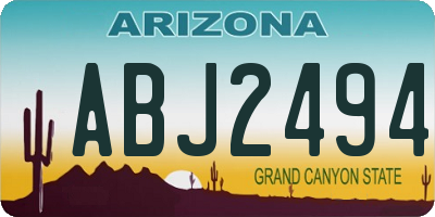 AZ license plate ABJ2494