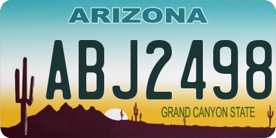 AZ license plate ABJ2498