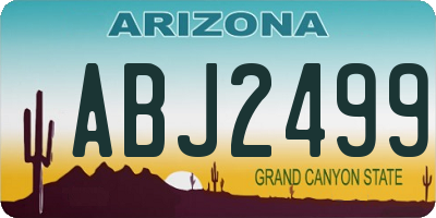 AZ license plate ABJ2499