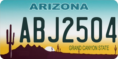 AZ license plate ABJ2504