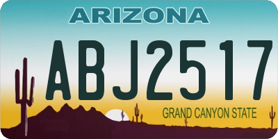 AZ license plate ABJ2517