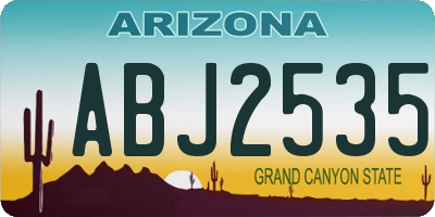 AZ license plate ABJ2535