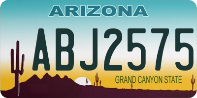 AZ license plate ABJ2575