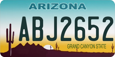 AZ license plate ABJ2652