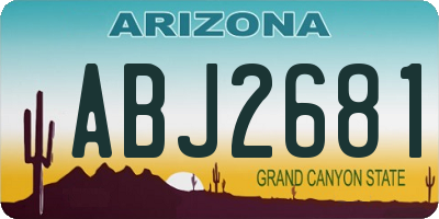 AZ license plate ABJ2681