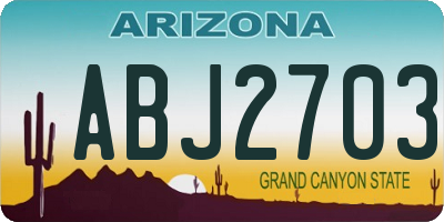 AZ license plate ABJ2703