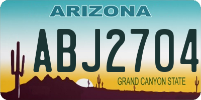 AZ license plate ABJ2704